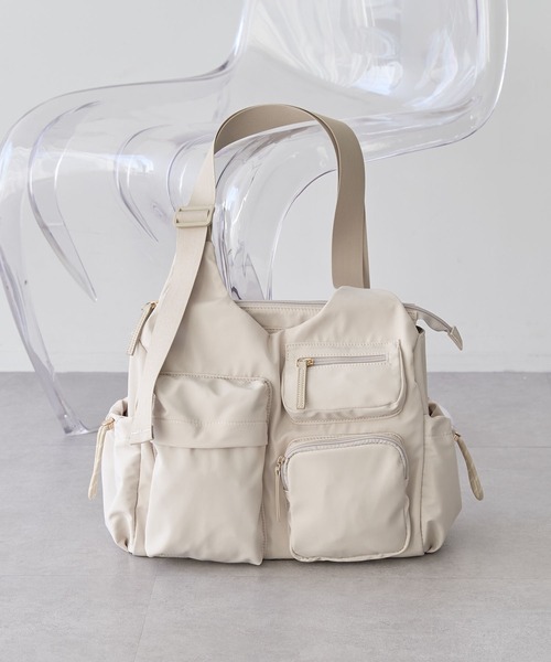 Green　Parks（グリーンパークス）の「【10ポケBag】収納アドバイザー監修アウトポケットトート（トートバッグ・レディース・アイボリー/ブラック/カーキ・FREE）」の5枚目の写真