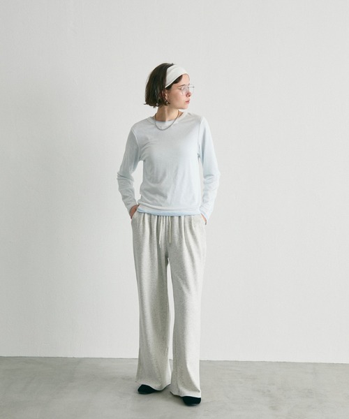 uchi.(ウチ)の「バックシーム長袖シアートップス(Tシャツ/カットソー・レディース・サックスブルー/レモンイエロー/オフホワイト/チャコールグレー/ラベンダー・FREE)」の8枚目の写真