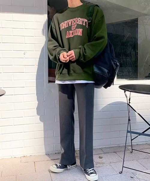 NOWLE(ノウル)の「【NOWLE】UNIVERSITY OF AKRON カレッジロゴ アーチプリント クルーネック スウェット(スウェット・メンズ・ダークカーキ/ブラック・MEDIUM/SMALL/X-LARGE/LARGE)」の10枚目の写真