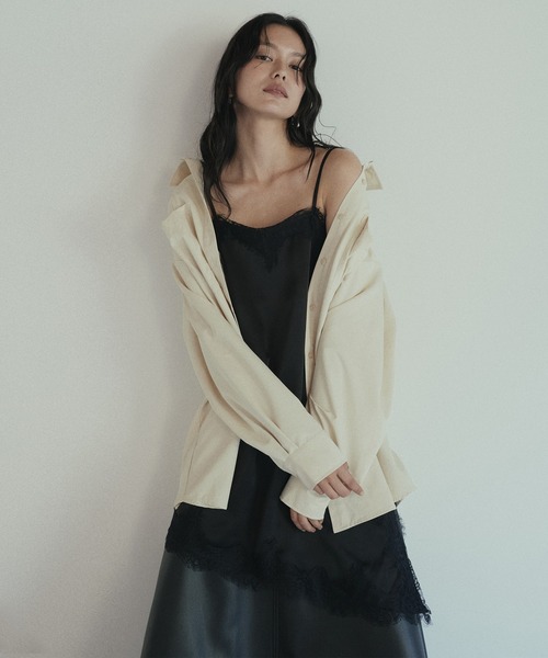 hellam（へラム）の「サテンレースアシメキャミ（タンクトップ・レディース・ブラウン/アイボリー/ブラック・FREE）」の19枚目の写真