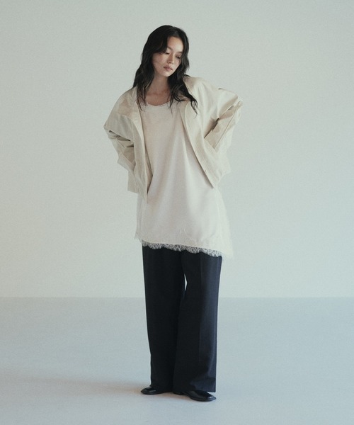 hellam（へラム）の「サテンレースアシメキャミ（タンクトップ・レディース・ブラウン/アイボリー/ブラック・FREE）」の4枚目の写真