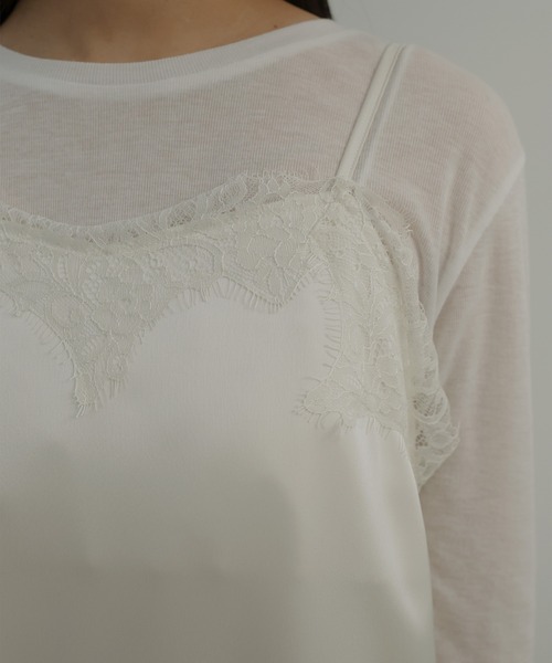 hellam（へラム）の「サテンレースアシメキャミ（タンクトップ・レディース・ブラウン/アイボリー/ブラック・FREE）」の12枚目の写真