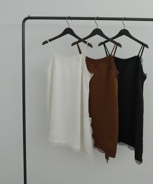 hellam（へラム）の「サテンレースアシメキャミ（タンクトップ・レディース・ブラウン/アイボリー/ブラック・FREE）」の15枚目の写真