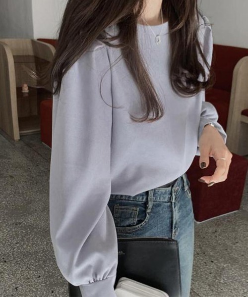 Flugge(フラッジー)の「シンプル長袖ブラウス(シャツ/ブラウス・レディース・ブルー/アイボリー・MEDIUM/LARGE)」の3枚目の写真