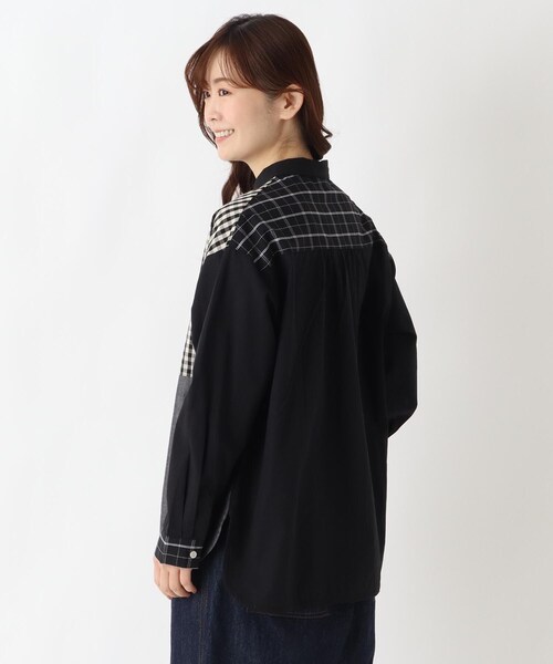 one'sterrace(ワンズテラス)の「ネックギャザー長袖ブラウス(シャツ/ブラウス・レディース・アイボリー系8/ブラック系8/ホワイト系9・02)」の7枚目の写真