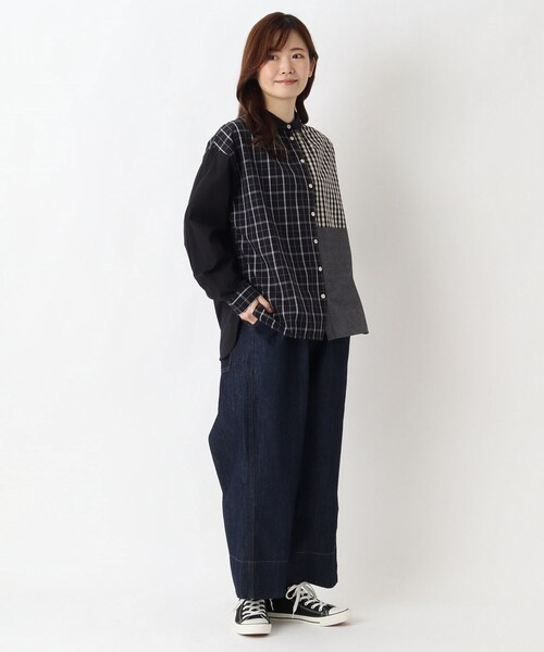 one'sterrace(ワンズテラス)の「ネックギャザー長袖ブラウス(シャツ/ブラウス・レディース・アイボリー系8/ブラック系8/ホワイト系9・02)」の8枚目の写真