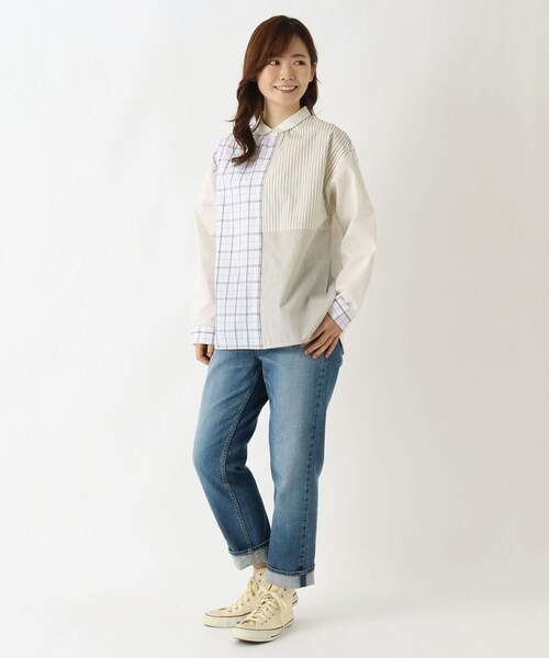 one'sterrace(ワンズテラス)の「ネックギャザー長袖ブラウス(シャツ/ブラウス・レディース・アイボリー系8/ブラック系8/ホワイト系9・02)」の10枚目の写真