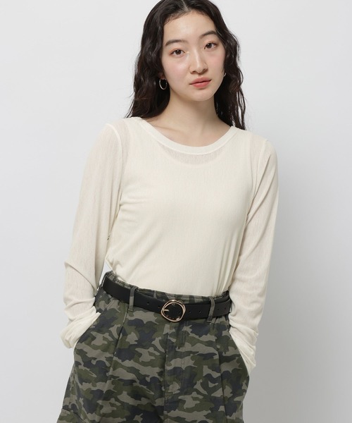 niko and...（ニコアンド）の「ソフトメッシュプルオーバー（Tシャツ/カットソー・レディース・アイボリー/グレー/レッド/グリーン・FREE）」の3枚目の写真