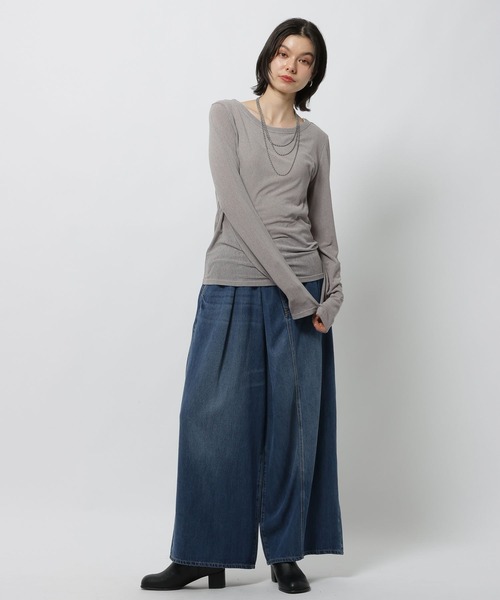 niko and...（ニコアンド）の「ソフトメッシュプルオーバー（Tシャツ/カットソー・レディース・アイボリー/グレー/レッド/グリーン・FREE）」の5枚目の写真