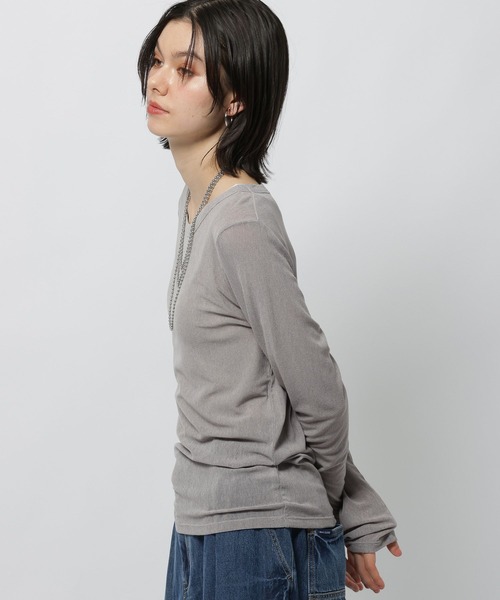 niko and...（ニコアンド）の「ソフトメッシュプルオーバー（Tシャツ/カットソー・レディース・アイボリー/グレー/レッド/グリーン・FREE）」の7枚目の写真