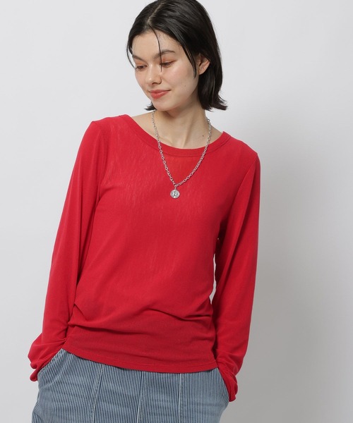 niko and...（ニコアンド）の「ソフトメッシュプルオーバー（Tシャツ/カットソー・レディース・アイボリー/グレー/レッド/グリーン・FREE）」の14枚目の写真