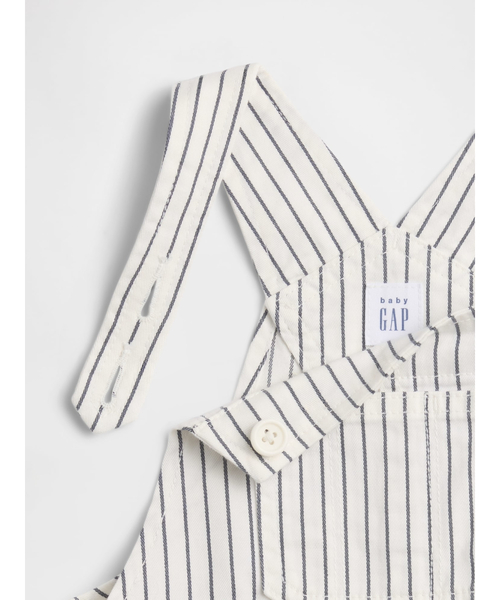 GAP（ギャップ）の「シアサッカー ストライプ ショートオール (ベビー)（サロペット/オーバーオール・キッズ・ブルー・60cm/90cm/80ｃｍ/70cm）」の3枚目の写真