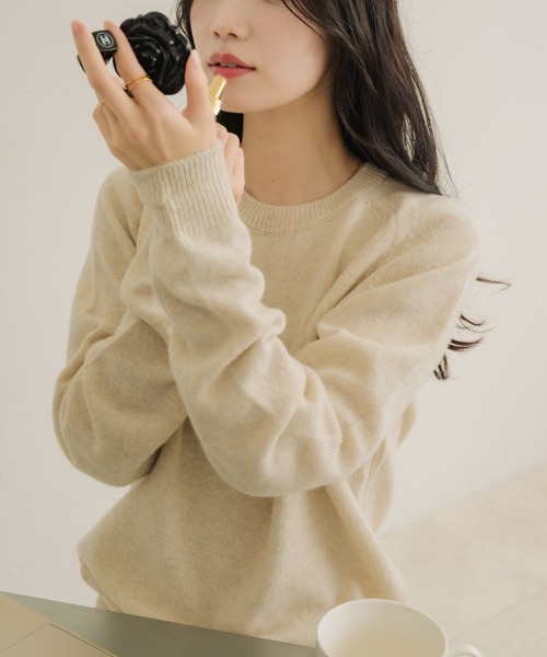 NEUNA（ヌナ）の「【韓国select item】ウール×アルパカベーシックセーター（ニット/セーター・レディース・アイボリー/ブルー・FREE）」の14枚目の写真