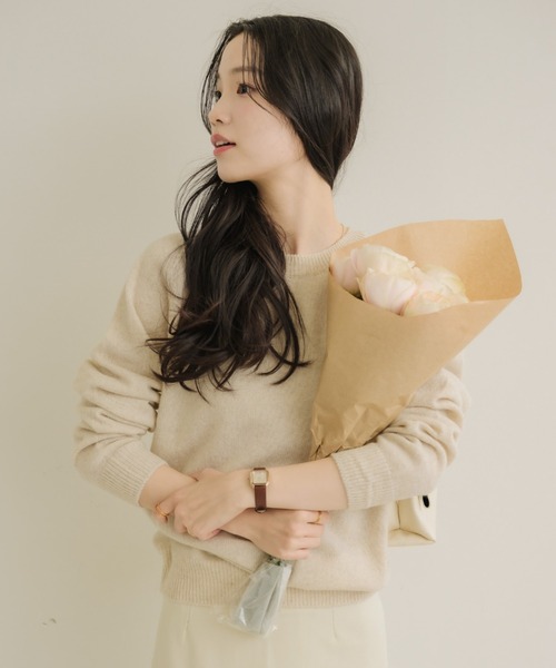 NEUNA（ヌナ）の「【韓国select item】ウール×アルパカベーシックセーター（ニット/セーター・レディース・アイボリー/ブルー・FREE）」の19枚目の写真