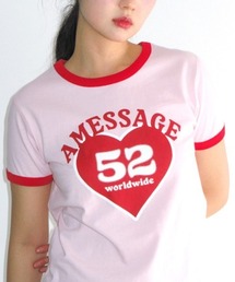 A'GEM/9 × .kom 『AMESWORLDWIDE/アメスワールドワイド』52 HEART RINGER CROP TEE/52ハートリンガークロップ Tシャツ