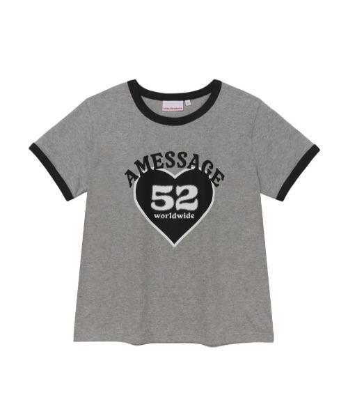 AMESWORLDWIDE(アメスワールドワイド)の「A'GEM/9 × .kom 『AMESWORLDWIDE/アメスワールドワイド』52 HEART RINGER CROP TEE/52ハートリンガークロップ Tシャツ(Tシャツ/カットソー・レディース・ピンク/グレー/ブルー・FREE)」の18枚目の写真
