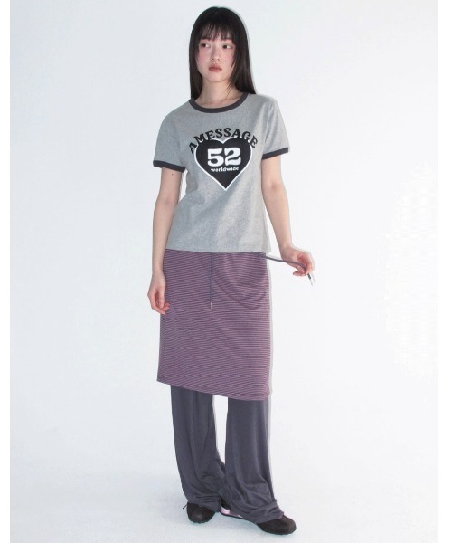 AMESWORLDWIDE(アメスワールドワイド)の「A'GEM/9 × .kom 『AMESWORLDWIDE/アメスワールドワイド』52 HEART RINGER CROP TEE/52ハートリンガークロップ Tシャツ(Tシャツ/カットソー・レディース・ピンク/グレー/ブルー・FREE)」の8枚目の写真
