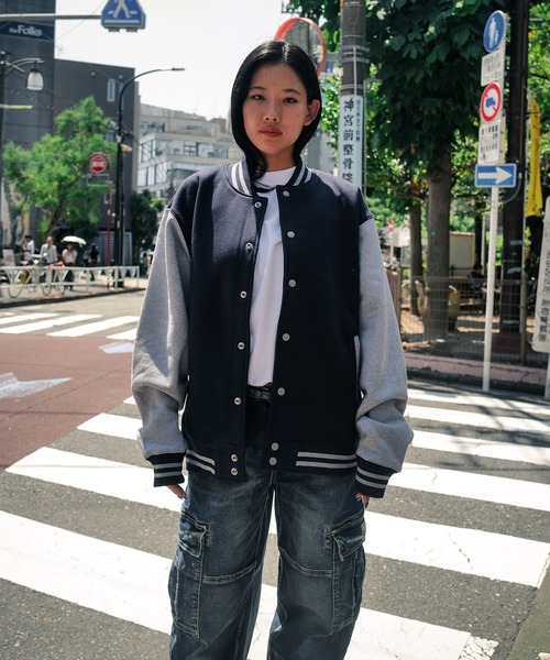 PRO CLUB （プロクラブ）の「【PROCLUB/プロクラブ】【裏起毛素材で保湿性抜群◎】VARSITY BASEBALL FLEECE JACKET ヘビーウェイトスウェットベースボールフリースジャケット PCB124（スタジャン・メンズ・ブラック/スミクロ/ネイビー・LARGE/MEDIUM/X-LARGE）」の3枚目の写真