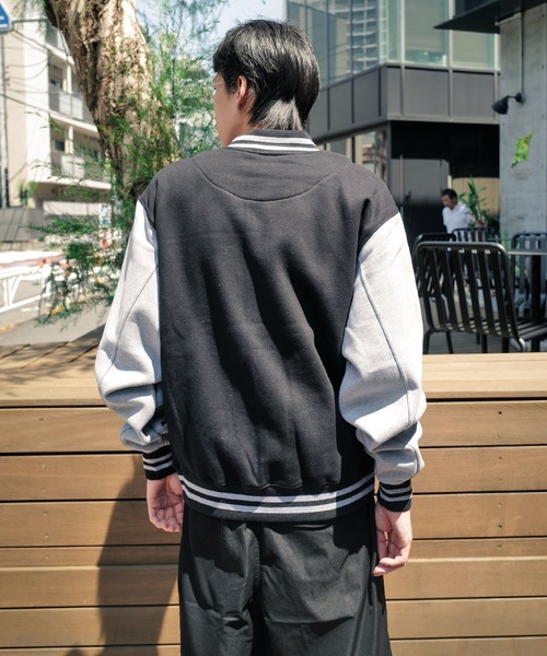 PRO CLUB （プロクラブ）の「【PROCLUB/プロクラブ】【裏起毛素材で保湿性抜群◎】VARSITY BASEBALL FLEECE JACKET ヘビーウェイトスウェットベースボールフリースジャケット PCB124（スタジャン・メンズ・ブラック/スミクロ/ネイビー・LARGE/MEDIUM/X-LARGE）」の12枚目の写真