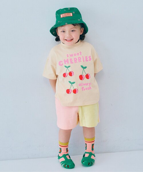 p.premier（ピードットプルミエ）の「バリエーショングラフィックTシャツ（Tシャツ/カットソー・キッズ・クリーム/オフホワイト/ターコイズブルー/ベージュ/マスタード/イエロー/ブラウン/グリーン/レッド/サーモンピンク・80/90/100/110/120/130/140）」の15枚目の写真