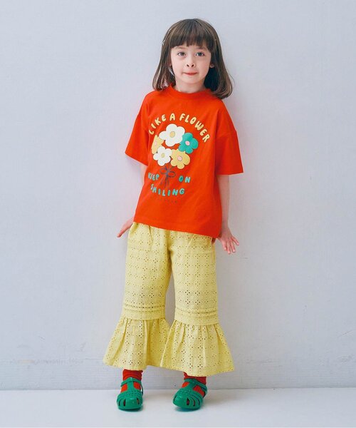 p.premier（ピードットプルミエ）の「バリエーショングラフィックTシャツ（Tシャツ/カットソー・キッズ・クリーム/オフホワイト/ターコイズブルー/ベージュ/マスタード/イエロー/ブラウン/グリーン/レッド/サーモンピンク・80/90/100/110/120/130/140）」の22枚目の写真