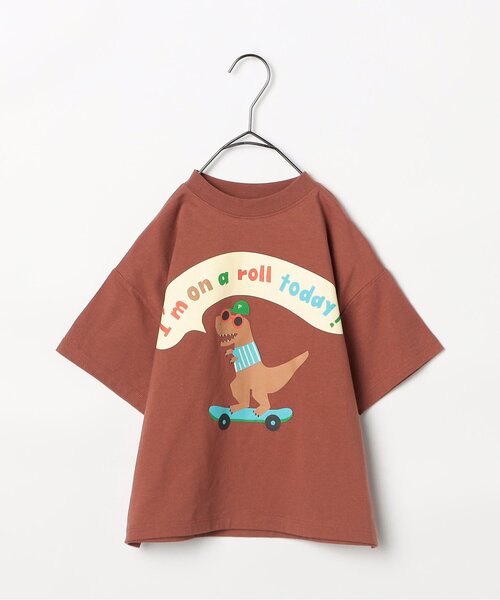 p.premier（ピードットプルミエ）の「バリエーショングラフィック半袖Tシャツ（Tシャツ/カットソー・キッズ・クリーム/オフホワイト/ターコイズブルー/ベージュ/マスタード/イエロー/ブラウン/グリーン/レッド/サーモンピンク・80/90/100/110/120/130/140）」の21枚目の写真