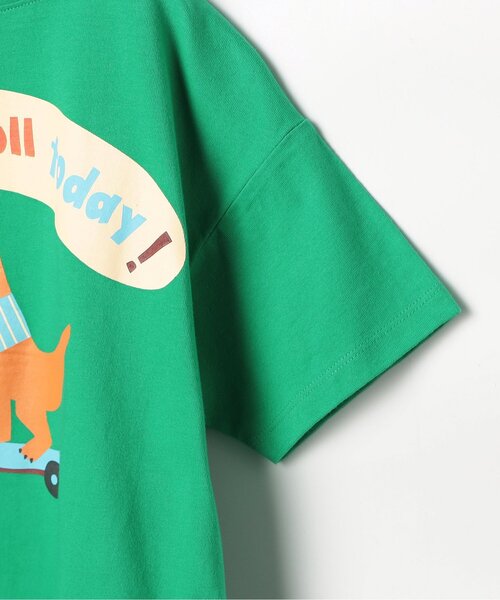 p.premier（ピードットプルミエ）の「バリエーショングラフィック半袖Tシャツ（Tシャツ/カットソー・キッズ・クリーム/オフホワイト/ターコイズブルー/ベージュ/マスタード/イエロー/ブラウン/グリーン/レッド/サーモンピンク・80/90/100/110/120/130/140）」の22枚目の写真