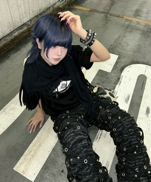 UNIZ（ユニズ）の「【UNIZ】Chainwrape Pants / 【ユニズ】アイレットチェーンデニムフレアパンツ（デニムパンツ・メンズ・ブラック・00/01）」の18枚目の写真