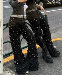 UNIZ（ユニズ）の「【UNIZ】Chainwrape Pants / 【ユニズ】アイレットチェーンデニムフレアパンツ（デニムパンツ）」