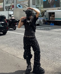 UNIZ（ユニズ）の「【UNIZ】Chainwrape Pants / 【ユニズ】アイレットチェーンデニムフレアパンツ（デニムパンツ）」