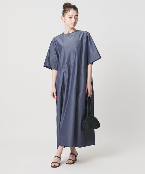 UNITED ARROWS（ユナイテッドアローズ）の「デニムライク ブライトローン ワンピース ‐ウォッシャブル‐（ワンピース・レディース・コバルトブルー/ダークグレー・36/38）」の3枚目の写真