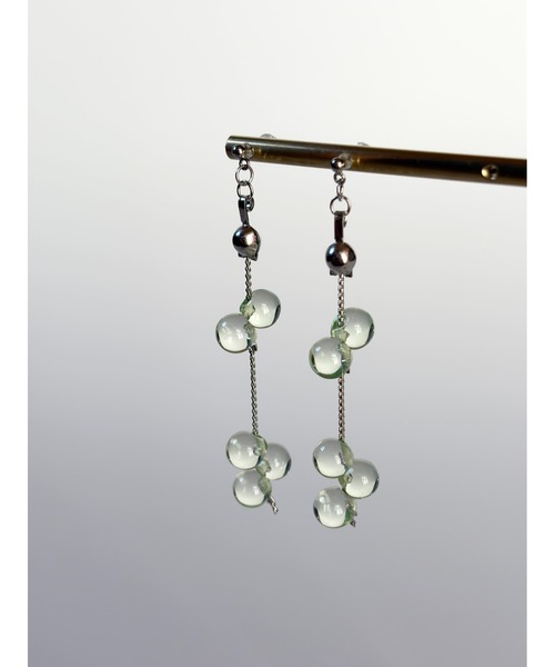 tone（トーン）の「【TOMEI LAB】クリア ドロップ チェーン ピアス(MA)（ピアス（両耳用）・レディース・グリーン系その他・FREE）」の3枚目の写真