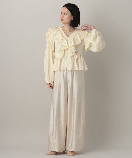 A part by（アパートバイ）の「ラッフルブルゾン（ブルゾン・レディース・アイボリー/ブラック・FREE）」の5枚目の写真