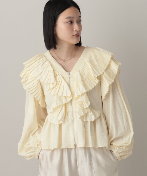 A part by（アパートバイ）の「ラッフルブルゾン（ブルゾン・レディース・アイボリー/ブラック・FREE）」の7枚目の写真