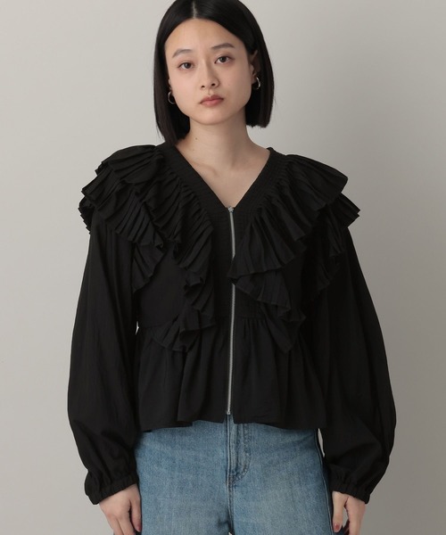 A part by（アパートバイ）の「ラッフルブルゾン（ブルゾン・レディース・アイボリー/ブラック・FREE）」の15枚目の写真