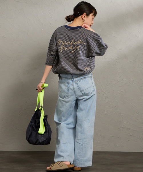 Manhattan Portage（マンハッタンポーテージ）の「【WEB先行予約】[MANHATTAN PORTAGE/マンハッタンポーテージ] 別注 ランダム手描き風刺繍 バックプリントTシャツ（Tシャツ/カットソー・レディース・ネイビー/ライトグレー/ブラック・XL/L/M/S）」の16枚目の写真