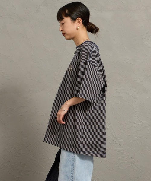 Manhattan Portage（マンハッタンポーテージ）の「【WEB先行予約】[MANHATTAN PORTAGE/マンハッタンポーテージ] 別注 ランダム手描き風刺繍 バックプリントTシャツ（Tシャツ/カットソー・レディース・ネイビー/ライトグレー/ブラック・XL/L/M/S）」の20枚目の写真