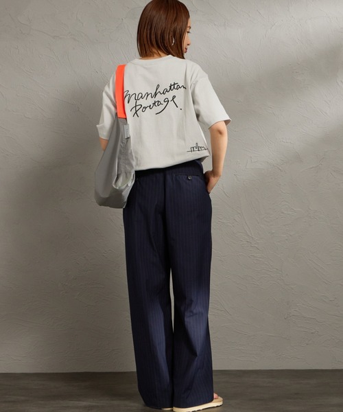 Manhattan Portage（マンハッタンポーテージ）の「【WEB先行予約】[MANHATTAN PORTAGE/マンハッタンポーテージ] 別注 ランダム手描き風刺繍 バックプリントTシャツ（Tシャツ/カットソー・レディース・ネイビー/ライトグレー/ブラック・XL/L/M/S）」の15枚目の写真