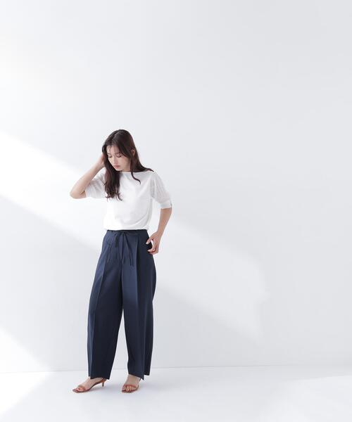 NATURAL BEAUTY BASIC(ナチュラルビューティーベーシック)の「◇透かし編みスリーブニット(ニット/セーター・レディース・ライトグリーン/オフホワイト/ネイビー/ラベンダー・FREE)」の12枚目の写真