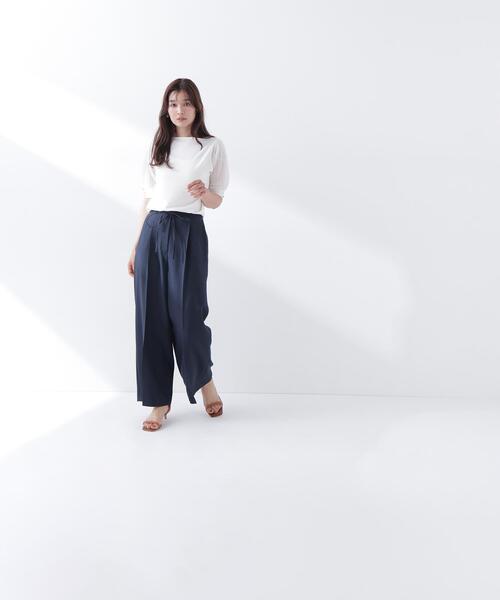 NATURAL BEAUTY BASIC(ナチュラルビューティーベーシック)の「◇透かし編みスリーブニット(ニット/セーター・レディース・ライトグリーン/オフホワイト/ネイビー/ラベンダー・FREE)」の14枚目の写真