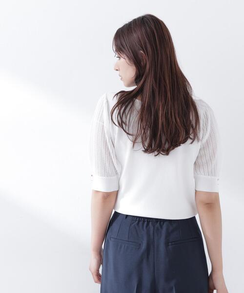 NATURAL BEAUTY BASIC(ナチュラルビューティーベーシック)の「◇透かし編みスリーブニット(ニット/セーター・レディース・ライトグリーン/オフホワイト/ネイビー/ラベンダー・FREE)」の17枚目の写真