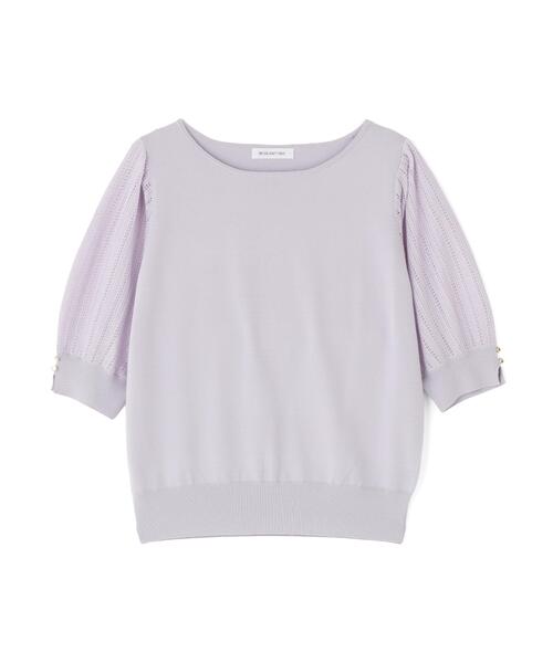 NATURAL BEAUTY BASIC(ナチュラルビューティーベーシック)の「◇透かし編みスリーブニット(ニット/セーター・レディース・ライトグリーン/オフホワイト/ネイビー/ラベンダー・FREE)」の20枚目の写真