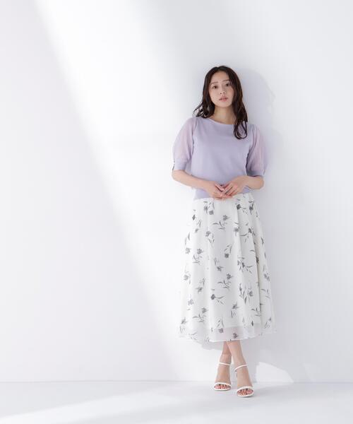 NATURAL BEAUTY BASIC(ナチュラルビューティーベーシック)の「◇透かし編みスリーブニット(ニット/セーター・レディース・ライトグリーン/オフホワイト/ネイビー/ラベンダー・FREE)」の11枚目の写真