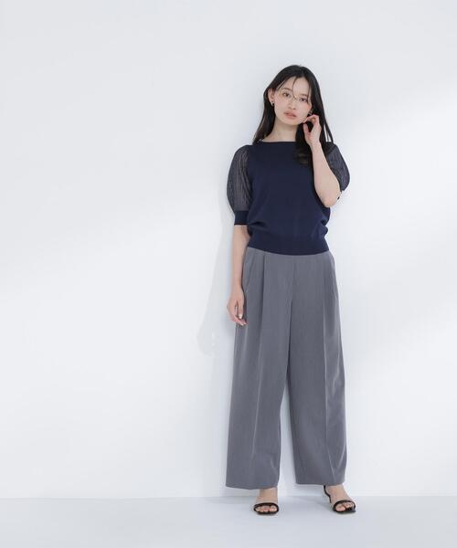 NATURAL BEAUTY BASIC(ナチュラルビューティーベーシック)の「◇透かし編みスリーブニット(ニット/セーター・レディース・ライトグリーン/オフホワイト/ネイビー/ラベンダー・FREE)」の16枚目の写真