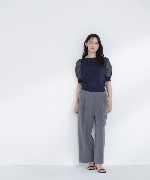 NATURAL BEAUTY BASIC(ナチュラルビューティーベーシック)の「◇透かし編みスリーブニット(ニット/セーター・レディース・ライトグリーン/オフホワイト/ネイビー/ラベンダー・FREE)」の22枚目の写真