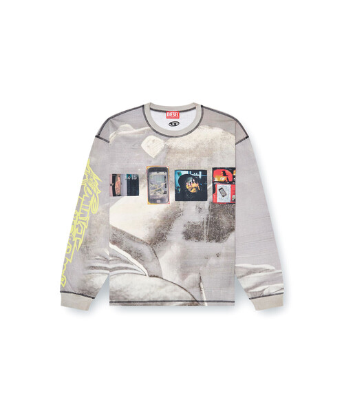 DIESEL(ディーゼル)の「メンズ 長袖Tシャツ T-BOXT-LS-V3(Tシャツ/カットソー・メンズ・グレー系その他・LARGE/MEDIUM/SMALL/X-LARGE)」の5枚目の写真