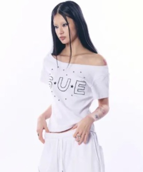 Ada.（エイダ）の「◇SETUPEXE◇ブランド直輸入正規品/スー ワイド ネック トップ SUE WIDE NECK TOP（Tシャツ/カットソー・レディース・ホワイト/ブラック・FREE）」の5枚目の写真