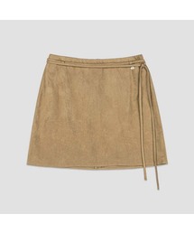 SUEDE RIBBON A-LINE SKIRT S (SK-5111)
