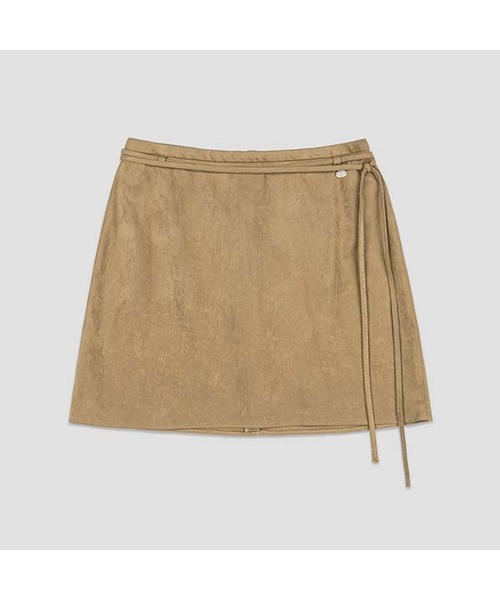 ATELIER NAIN(アトリエナイン)の「SUEDE RIBBON A-LINE SKIRT S (SK-5111)(スカート・レディース・オリーブ/キャメル・SMALL/MEDIUM)」の1枚目の写真
