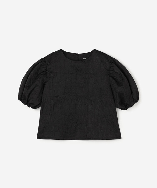Bshop（ビショップ）の「eunoia | ジャガード パフスリーブブラウス WOMEN（シャツ/ブラウス・レディース・グレー/ブラック・ONE）」の2枚目の写真